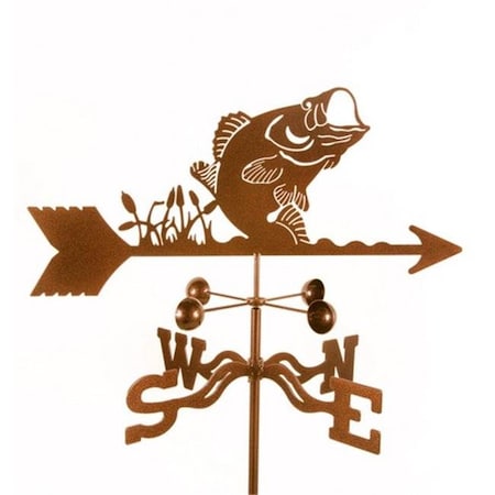 Ez Vane EZ Vane EZ1311-PT Bass Fish Weathervane with Post Mount EZ1311-PT